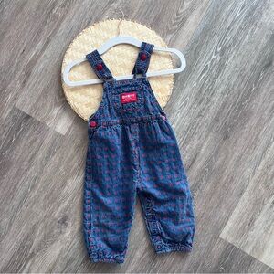 Vintage 1990’s Oshkosh bgosh‎ rose embroidered overalls toddler girl 24 months